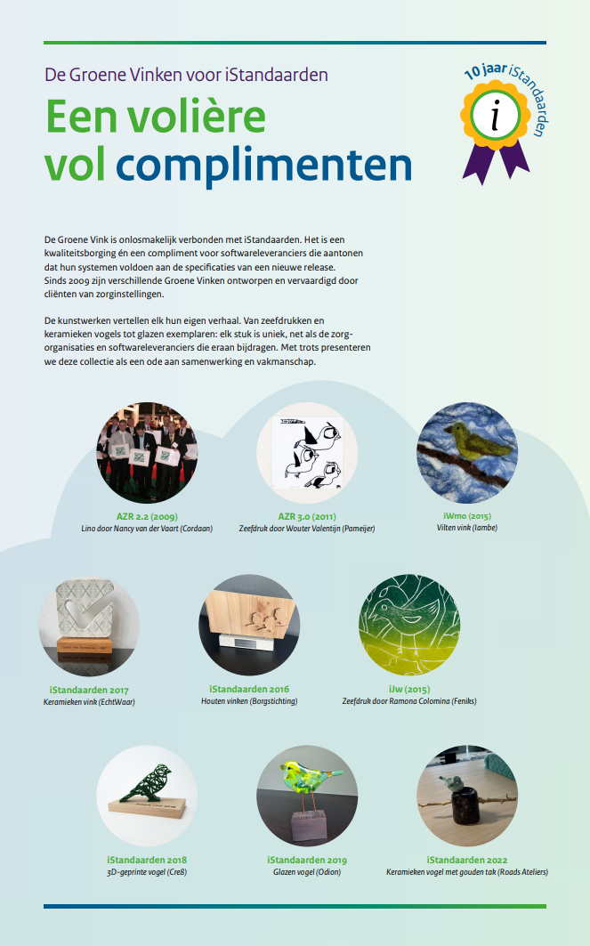 poster ten behoeve van jubleum istandaarden betreft groene vink