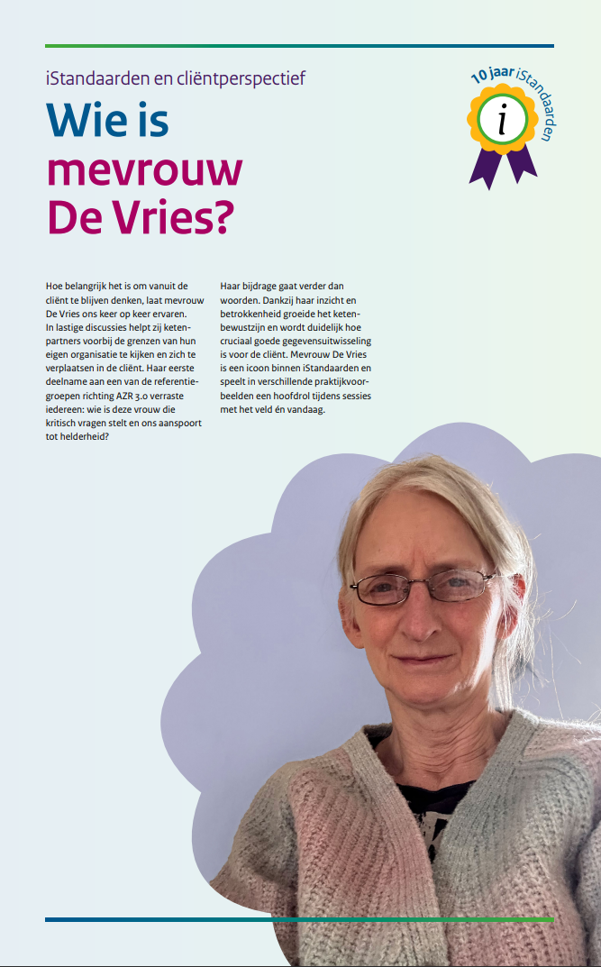 poster ten behoeve van jubleum istandaarden betreft cliëntenperspectief